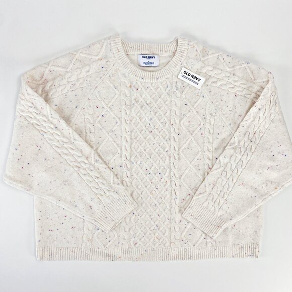 Chunky SOFT Cable Knit Sweater XL Rainbow Donegal Fall Winter COZY Cottage Cabin - Picture 8 of 12